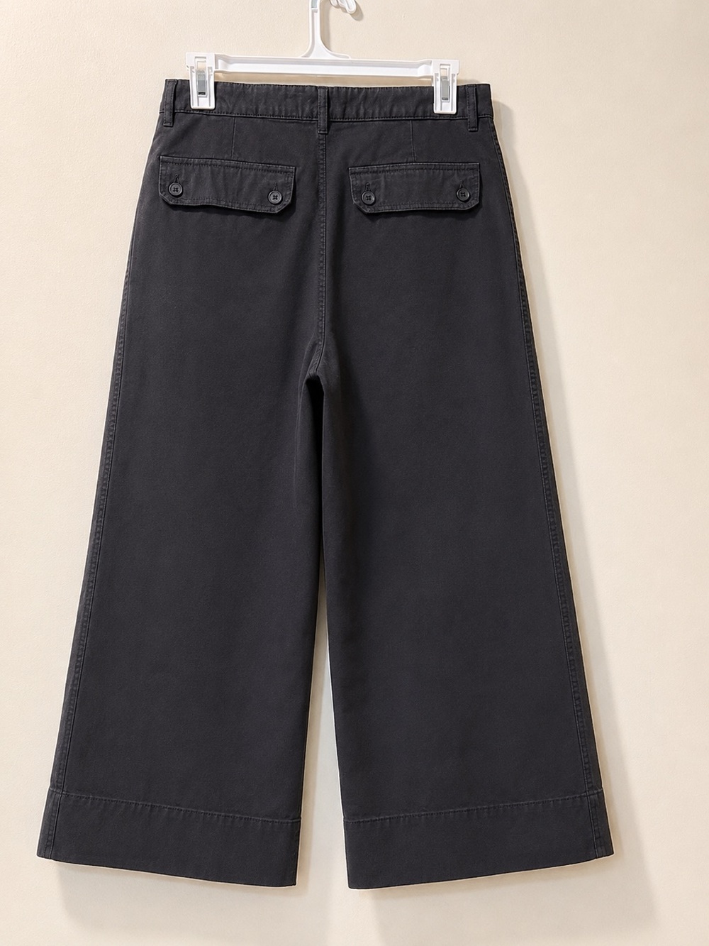 Everlane ultra Wide Leg Cropped Pants Organic Cotton Charcoal Gray Size 8-10 - Picture 3 of 15